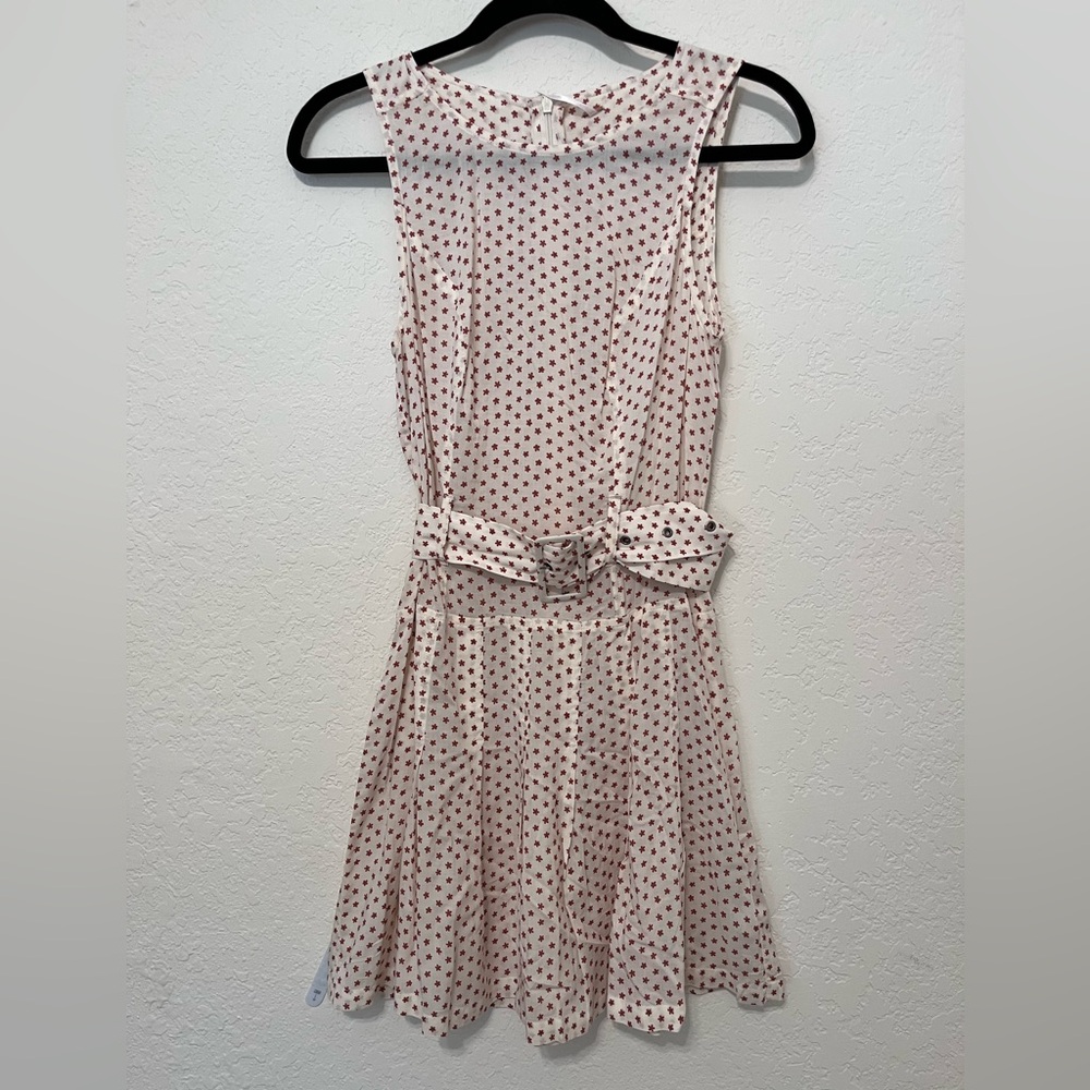 Free People Cream and Red Polka Dot Mini Dress